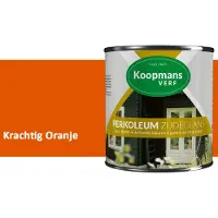 Koopmans Verf Koopmans Perkoleum Zijdeglans Dekkend – Houtverf Buiten – Dekkende Beits voor Schutting & Gevel – Elastisch & Weerbestendig – 2,5 l – Krachtig Oranje