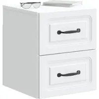 vidaXL - Muurbevestigde - Nachttafel - 2 - st - Wit - 34,5 - x - 33 - x - 40 - cm