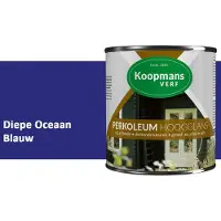 Koopmans Verf Koopmans Perkoleum Hoogglans Dekkend – Diepe Oceaan Blauw – 2,5 l – Dekkende Beits Buiten – Schutting, Gevel & Tuinhout