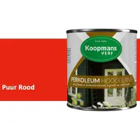 Koopmans Verf Koopmans Perkoleum Hoogglans Dekkend – Puur Rood – 2,5 l – Dekkende Beits Buiten – Schutting, Gevel & Tuinhout