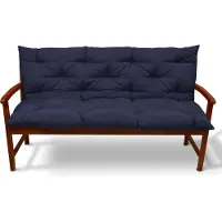 Beautissu Tuinbank kussen Flair BR - kussens voor tuinmeubelen 180 x 50 x 50 cm donker blauw - zitkussen en rugkussen