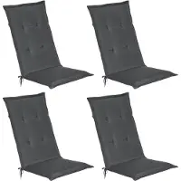 Beautissu Loft HL – Set van 4 Tuinkussens hoge Rug 120x50x6 cm Kussen Grafiet Grijs Tuinstoelkussens Zitkussen Tuinstoel