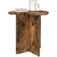 vidaXL Bijzettafel Gerookt eiken Ø 39 x 38 cm Bewerkt hout