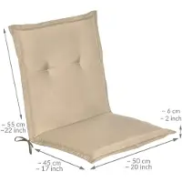 Beautissu Loft NL, ligbed met lage rugleuning, 100x50x6 cm, naturel, voor buiten, met banden