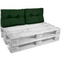 Beautissu Style – 2-delig Palletkussen Rugkissen Donker Groen 60x40 cm voor Palletbank – Matraskussen Kwaliteit