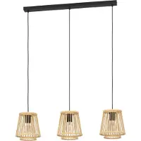 Eglo 43853 Hykeham Hanglamp Staal Zwart/Hout Natuur - 3 x E27