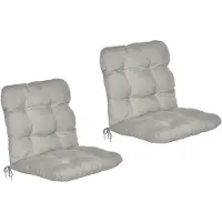 Beautissu Flair NL – Set van 2 Tuinkussen Lage Rug Grijs – 100x50 cm – Zitkussen Matraskussen voor Tuin Meubelen