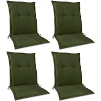 Beautissu HighLux NL – Set van 4 Tuinkussen Lage Rug Kussen 105x50x7cm – Outdoor Zitkussen voor Tuinstoel Donker Groen