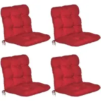 Beautissu Flair NL Set van 4 Tuinkussen Lage Rug Rood 100x50 cm Zitkussen Matraskussen voor Tuin Meubelen