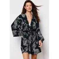 Turkishsouq Dames ochtendjassen Grau Tiermotiv