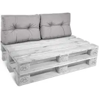 Beautissu Style – 2-delig Palletkussen Rugkissen Licht Grijs 60x40 cm voor Palletbank – Matraskussen Kwaliteit