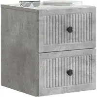 vidaXL Muurbevestigde Nachttafel 2 pcs Betongrijs 33 x 34,5 x 40 cm