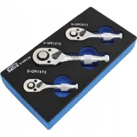 SaTra Stubby ratel set - 3 delig - Mini ratels - 1/2, 3/8 en 1/4 duims - SATRA