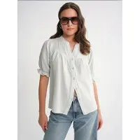 MixRay Linnenmix Korte Mouwen Knop Shirt