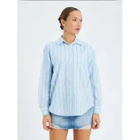 MixRay Losse Pas Gelaagde Poplin Shirt met Knoopsluiting