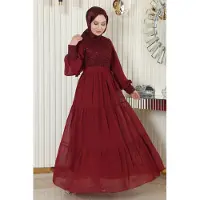 Turkishsouq Pulpaet Chiffon Abayas Bordeaux