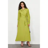 Turkishsouq Damesjurken in Unifarben, lang model, casual, normale pasvorm, bescheiden mode