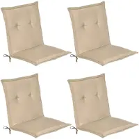 Beautissu Loft NL – Set van 4 Tuinkussens Lage Rug 100x50x6 cm Kussen Natuur Tuinstoelkussens Zitkussen Tuinstoel