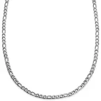 Lucleon Essentials | 6 mm Zilverkleurige Ketting met Figaro Schakels