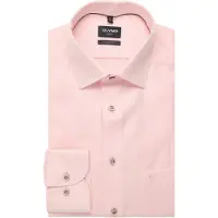 Olymp Luxor Modern Fit Overhemd lichtroos, Effen
