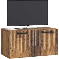vidaXL Wandmontage TV-kast Oud hout 59,5 x 31 x 30 cm Bewerkt hout
