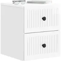 vidaXL Muurbevestigde Nachttafel Hoogglans Wit 33 x 34,5 x 40 cm