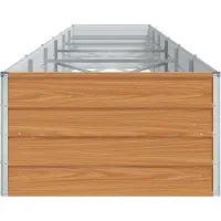 vidaXL Verhoogde plantenbak, lichtbruin, 600 x 80 x 45 cm, verzinkt staal