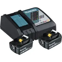 Makita Startset: 2x BL1840B / 18V LXT accu's + lader (18 V, 4.0 Ah, origineel)
