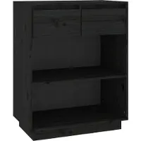 vidaXL Wandkast 60x34x75 cm massief grenenhout zwart