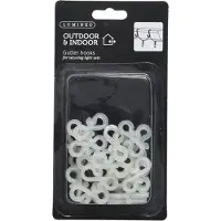 Lumineo dakgoot haakjes - 24x - 1,8 cm - kunststof - bevestiging kerstverlichting - kerstversiering - ophangen