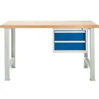 Schäfer Shop TOP-werkbank, met 2 schuifladen, basiseenheid, lichtgrijs, 1500 mm breed