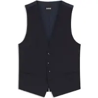 BOSS Slim-fit gilet van scheerwol met logodessin Maat 58