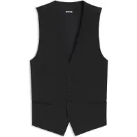 BOSS Slim-fit gilet van scheerwol met logodessin Maat 58