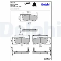 Delphi Remblokset LP1590, voor