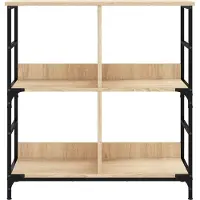 vidaXL Boekenrek 78,5x33x188,5 cm bewerkt hout sonoma eikenkleurig