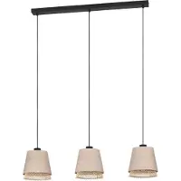 Eglo Tabley Hanglamp - E27 - 89 cm - Natuur|Bruin|Zwart - Textiel