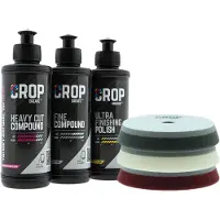 CROP Auto Polijst Set 125mm - Professionele Car Detailing - Heavy Cut, Fine Cut en Ultra Finishing Polish - Complete Polijstschijven Set voor Autoak
