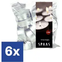 Spaas Theelichtjes Waxinelichten Maxi - 10 branduren (Voordeelverpakking) - 6 x 10 stuks