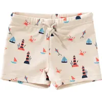 Fresk UV Zwembroek voor Jongens 122 - Sneldrogende Zwemkleding - UV-bescherming UPF 50 - Zwemshort Kinderen - Creme - Lighthouse