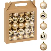 Atmosphera Feeric Christmas gedecoreerde kerstballen - 25x st - 6 cm - goud - kunststof