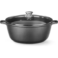 Super Merchant Braadpan - 7 liter - 367x290x(H)122 mm - gietaluminium - anti-aanbaklaag - zwart - geschikt voor gas, inductie, elektrisch, keramisch en oven