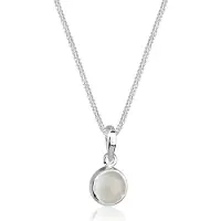 Elli Ketting Klassiek Maansteen Edelsteen Natuur 925 Sterling Zilver