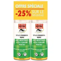 Cinq Sur Cinq Lot De 2 Spray Anti-Moustiques Citriodora - Actieve bestanddelen van plantaardige oorsprong 200 ml Spray