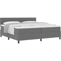 vidaXL Boxspring bed Lichtgrijs en wit 200 x 200 cm Corduroy stof