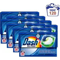 Dash All in 1 Wasmiddel Pods Witter dan Wit - 160 wascapsules - Voordeelverpakking 8 x 20 Wasbeurten - Voordeelverpakking