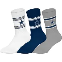 NFL Sokken ' Dallas Cowboys Crew ' navy / grijs gemêleerd / wit