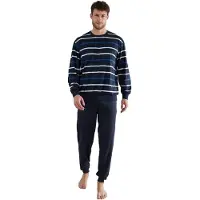 Götzburg Pyjama lang blauw / navy / wit