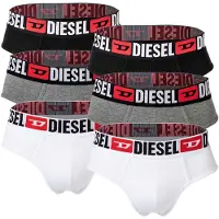 Diesel Slip grijs gemêleerd / rood / zwart / wit