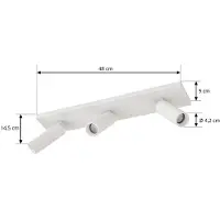 Arcchio Plafondlamp , Brinja Slim, dimbare, Wit, Gang / Hal, Aluminium, Modern