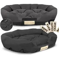 AIO Factory Hondenbed, 115x95 cm, gepersonaliseerd, waterdicht, zwart